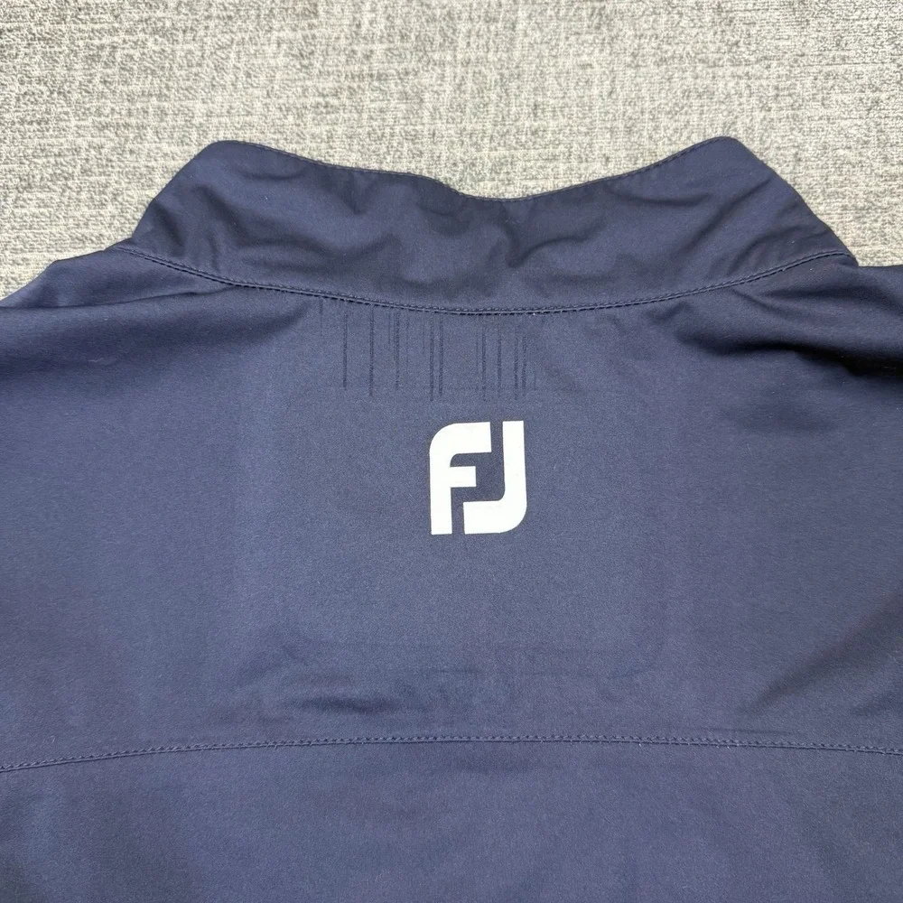 FootJoy Hydroknit Golf Jacket Mens Medium Blue‎ 1/2 Half Zip Pullover Pockets